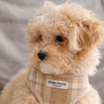 Load image into Gallery viewer, Posh Poos Puppy Harness Set – Taupe Plaid (XXS/XS)