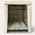 Load image into Gallery viewer, Green Heritage Stripe Dog Crate Cover – Luxury Fabric Crate Cover for Small Dogs & Puppies
