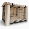 Load image into Gallery viewer, Taupe Heritage Stripe Dog Crate Cover – Luxury Fabric Crate Cover for Small Dogs & Puppies