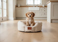 Load image into Gallery viewer, Posh Poos Heritage Stripe Dog Bed - Taupe