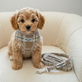 Load image into Gallery viewer, Posh Poos Puppy Harness Set – Taupe Plaid (XXS/XS)