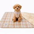 Load image into Gallery viewer, Soft Fleece Plaid Puppy Blanket -Taupe