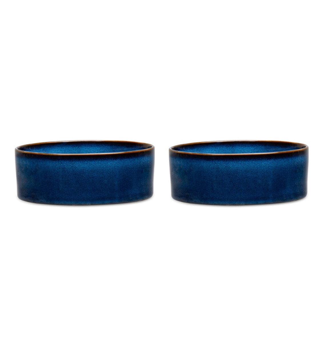 Scruffs Reactive Glaze Dog Bowl Set Navy Blue - Posh Poos