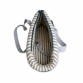 Load image into Gallery viewer, Striped posh poos dog bag with gray straps on a white background