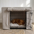 Load image into Gallery viewer, Boucle Luxury Dog Crate Cover - Stone