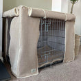 Load image into Gallery viewer, Linen Dog Crate Cover - Oatmeal