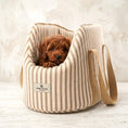 Load image into Gallery viewer, Heritage Stripe Luxury Dog Carrier Bag - Taupe