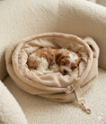 Load image into Gallery viewer, Teddy Fleece Dog Sling Carrier – Oatmeal | Posh Poos London