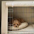 Load image into Gallery viewer, Classic Heritage Stripe Dog Crate Cover - Taupe