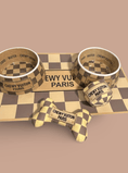 Load image into Gallery viewer, Chewy Vuitton Bowl, Mat and Toy Set, Free Delivery - Posh Poos