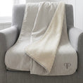 Load image into Gallery viewer, Heritage Stripe Sherpa Backed Blanket - Grey