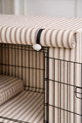 Load image into Gallery viewer, Luxury Heritage Stripe Dog Crate Cover - Taupe