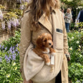 Load image into Gallery viewer, Teddy Fleece Dog Sling Carrier – Oatmeal | Posh Poos London