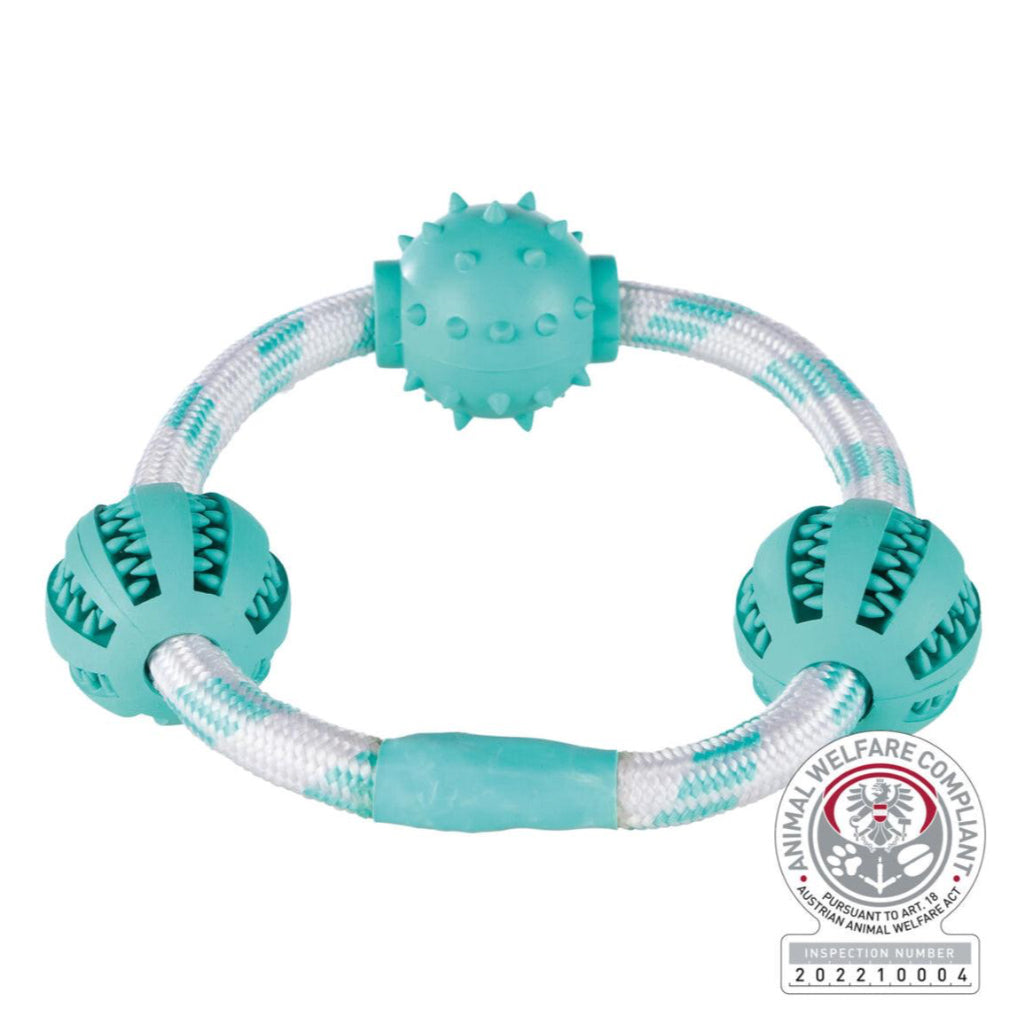 Denta Toy-Fun Playing Rope Ring with Balls - Posh Poos