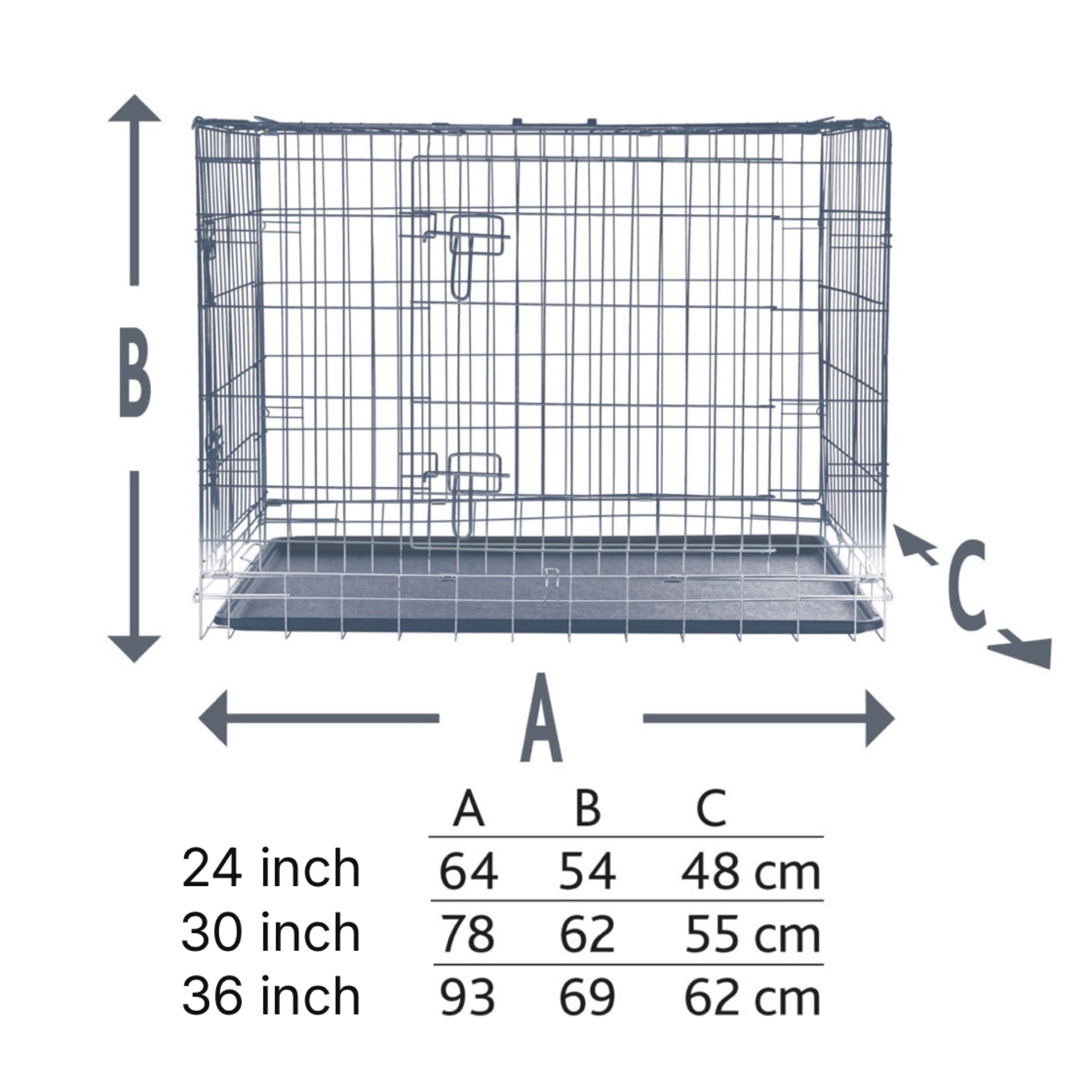 Cozy Silver Dog Crate – 24”, 30”, 36” Metal Crate for Puppies & Small to Medium Dogs