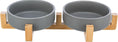 Load image into Gallery viewer, Ceramic/Bamboo Dog 2 Bowl Set - Posh Poos