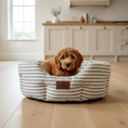 Load image into Gallery viewer, Posh Poos Heritage Stripe Dog Bed - Grey