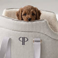 Load image into Gallery viewer, Posh Poos Heritage Stripe Dog Carrier Bag - Grey