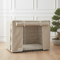 Load image into Gallery viewer, Linen Dog Crate Cover - Oatmeal