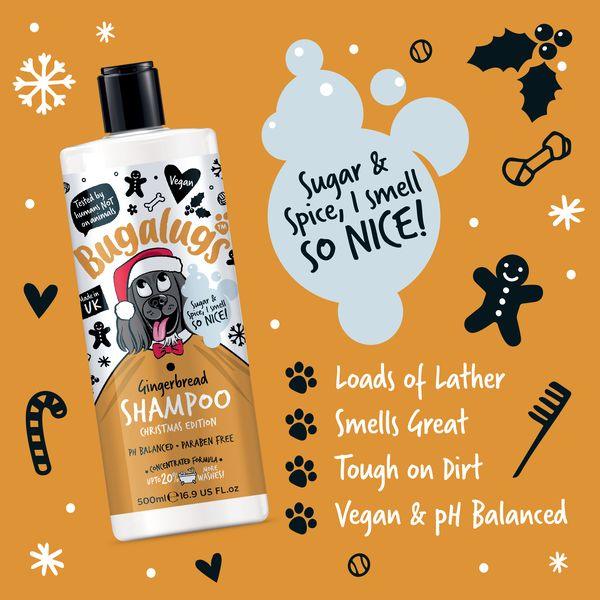 Bugalugs Gingerbread Xmas Shampoo For Dogs And Puppies 500ml - Posh Poos