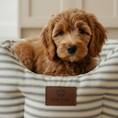 Load image into Gallery viewer, Posh Poos Heritage Stripe Dog Bed - Grey