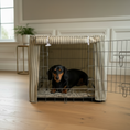 Load image into Gallery viewer, Luxury Heritage Stripe Dog Crate Cover -Grey