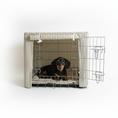 Load image into Gallery viewer, Luxury Heritage Stripe Dog Crate Cover -Grey