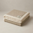 Load image into Gallery viewer, Dog Blanket – Oatmeal Linen Weave with Sherpa | 70 × 100cm