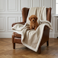 Load image into Gallery viewer, Dog Blanket – Oatmeal Linen Weave with Sherpa | 70 × 100cm