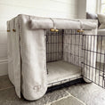 Load image into Gallery viewer, Classic Heritage Stripe Dog Crate Cover - Taupe