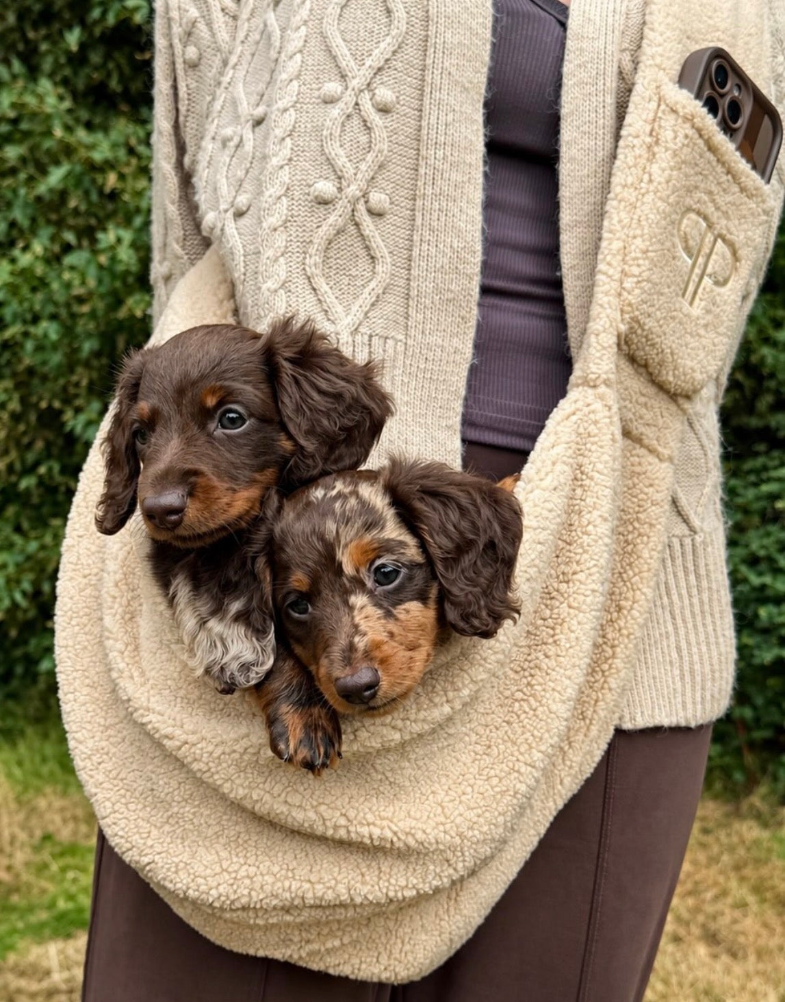 New Puppy Starter Set – Teddy Sling Carrier & Blanket | Posh Poos London