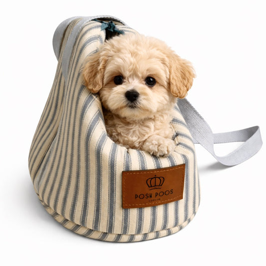 Posh Poos Tiny Dog/Puppy Carrier Bag -Grey