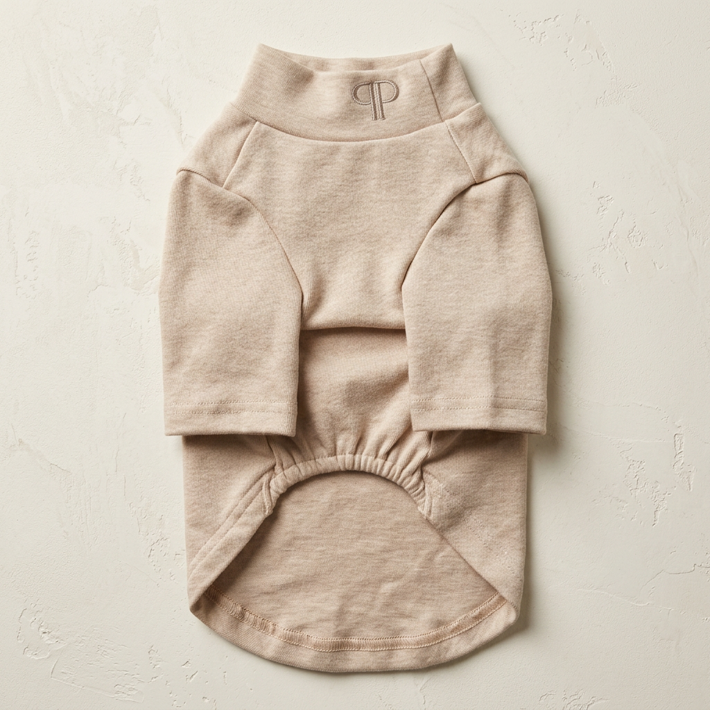 The Monogram Puppy T-Shirt — Soft Taupe