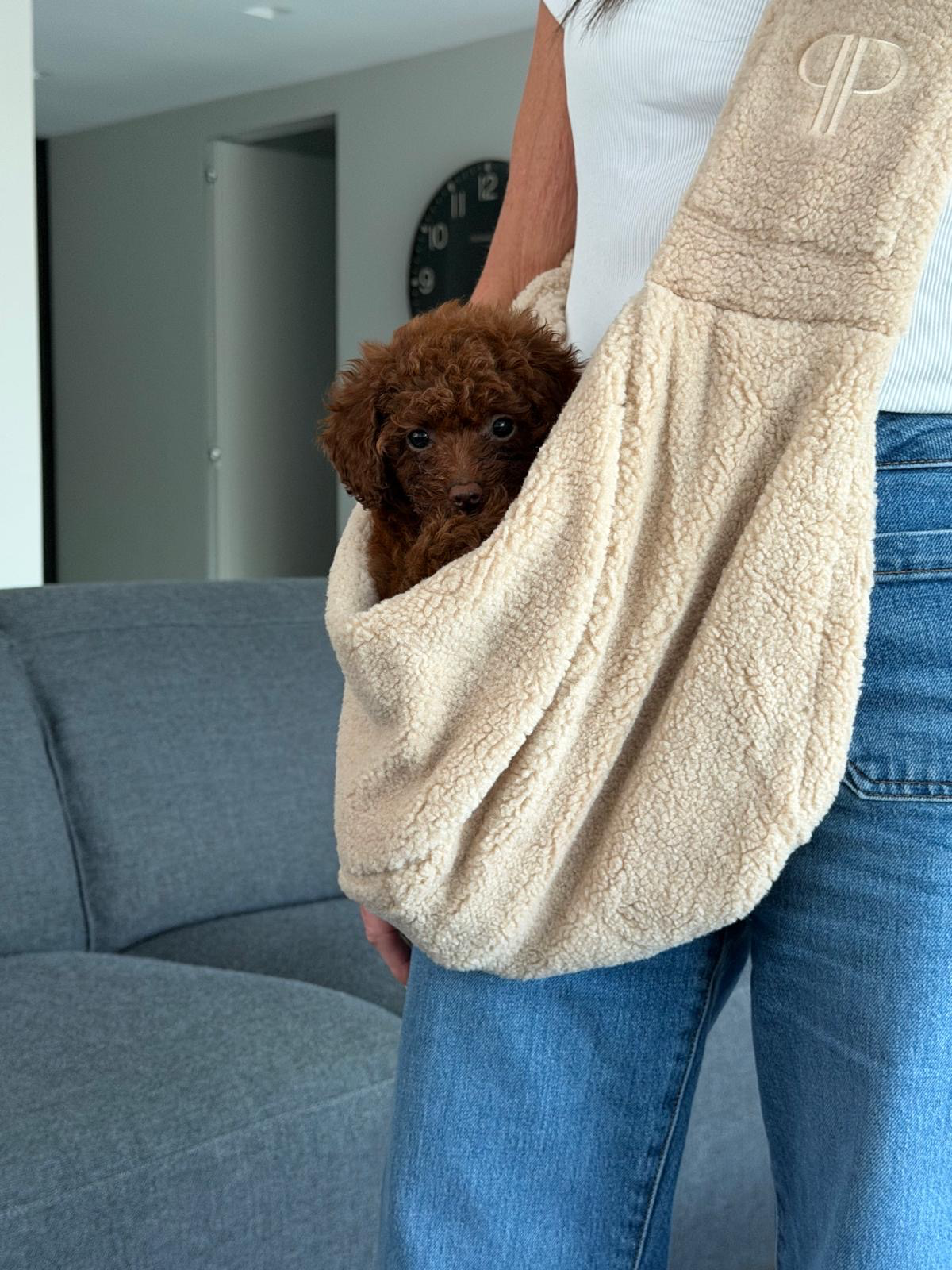 New Puppy Starter Set – Teddy Sling Carrier & Blanket | Posh Poos London