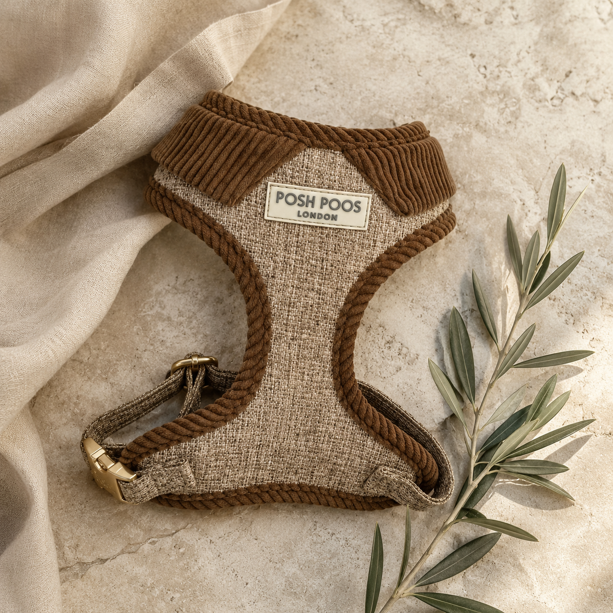 Marlow Linen Puppy Harness - Chestnut