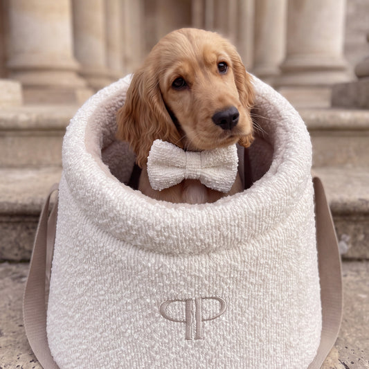 Posh Poos Dog/Puppy Carrier Bag – Boucle - Cream