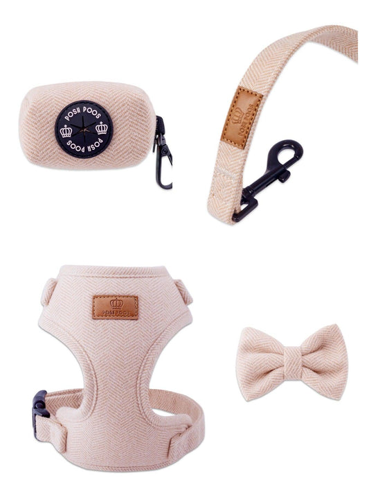 Heritage Tweed Posh Poos Puppy Small Dog Harness Set - Posh Poos