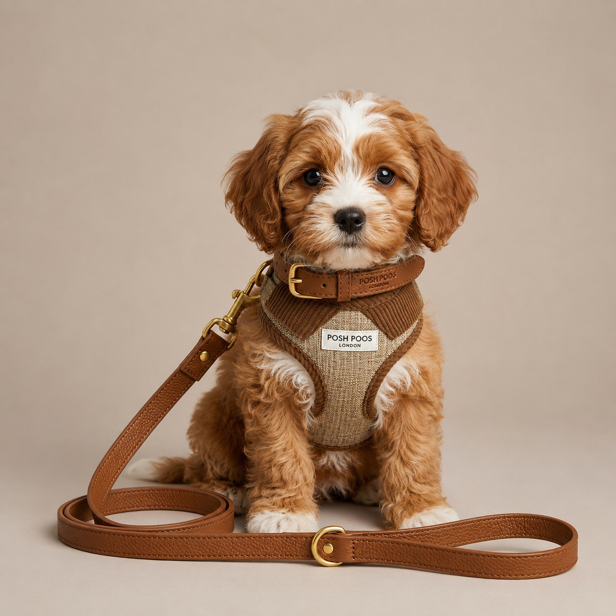 Marlow Chestnut First Walk Set - Harness, Collar & Lead
