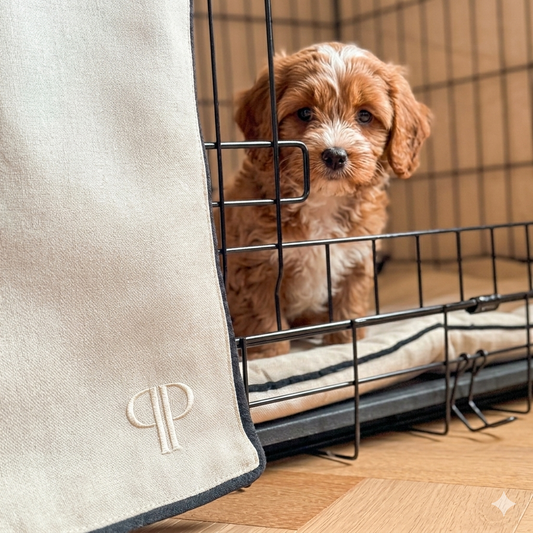 Ivory Monochrome Dog Crate Cover - Ivory