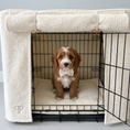 Load image into Gallery viewer, Luxury Boucle Dog Crate Cover - Cream
