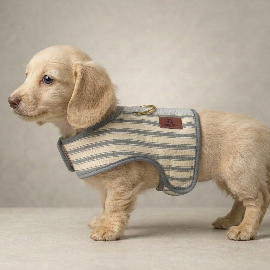 Heritage Stripe Sherpa Coat Harness -Grey