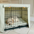 Load image into Gallery viewer, Luxury Heritage Stripe Dog Crate Cover -Duck Egg
