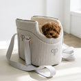 Load image into Gallery viewer, Posh Poos Heritage Stripe Dog Carrier Bag - Grey
