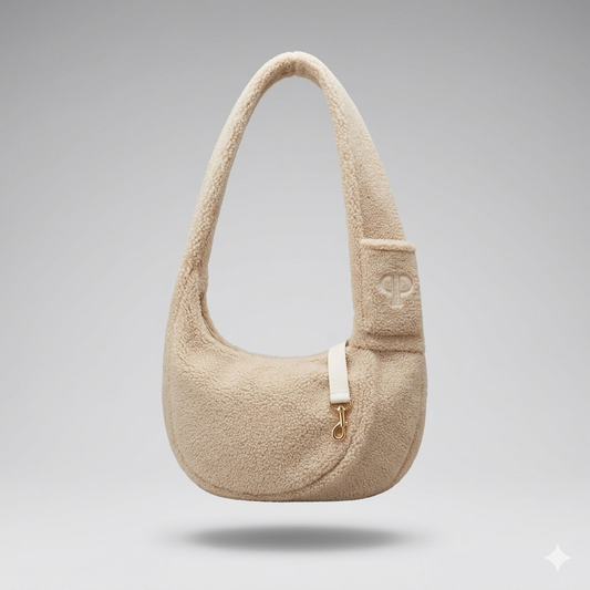 Posh Poos London Teddy Fleece Dog Sling Carrier – Oatmeal