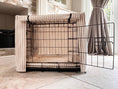 Load image into Gallery viewer, Posh Poos Dog Crate Cage Cover In Taupe Heritage Stripe - Posh Poos

