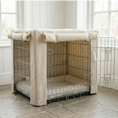 Load image into Gallery viewer, posh poos boucle fabric dog crate set.
