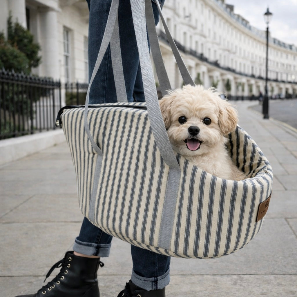 Posh Poos Tiny Dog/Puppy Carrier Bag -Grey