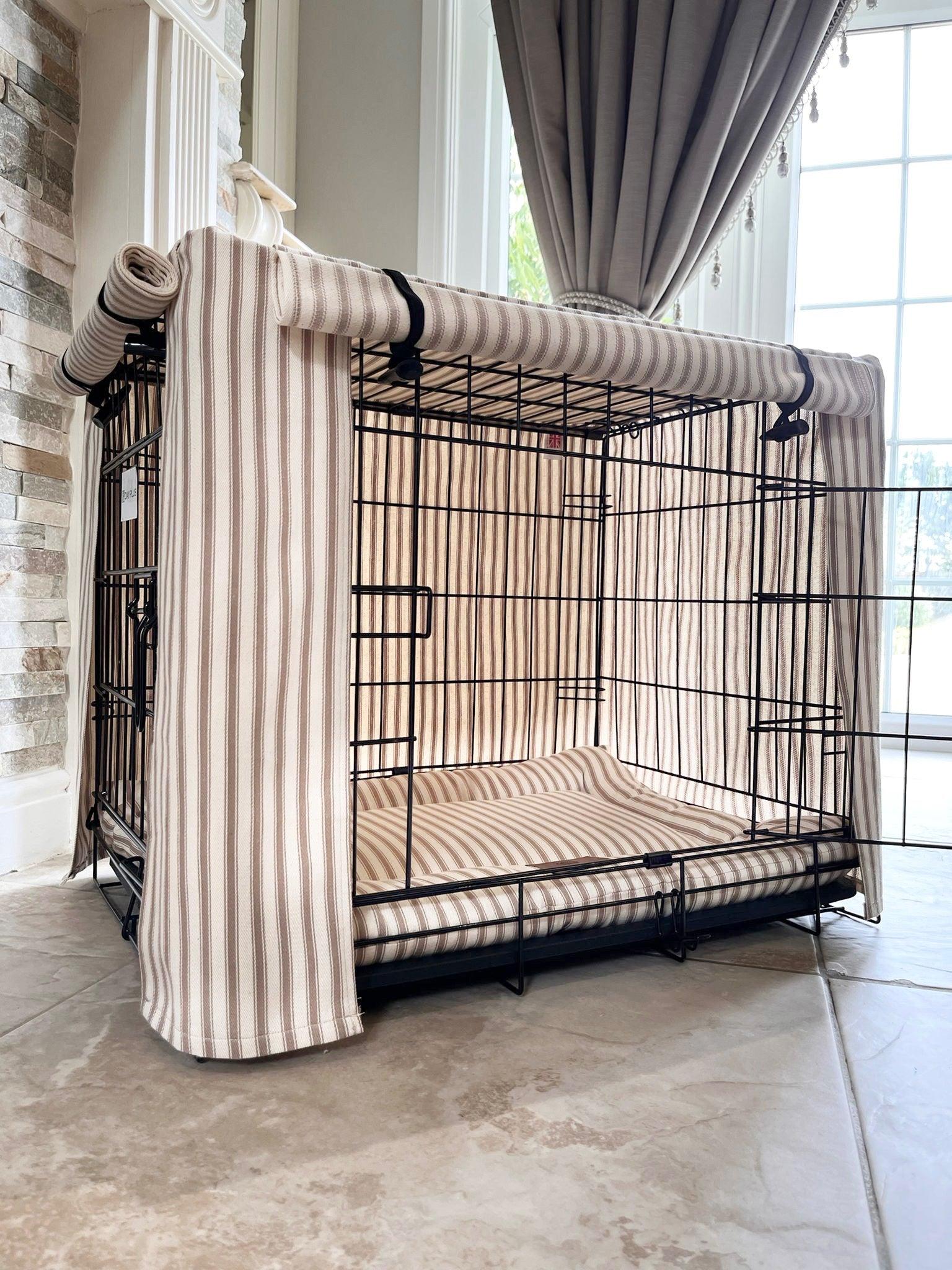 Posh Poos Dog Crate Cushion in Heritage Stripe - Posh Poos