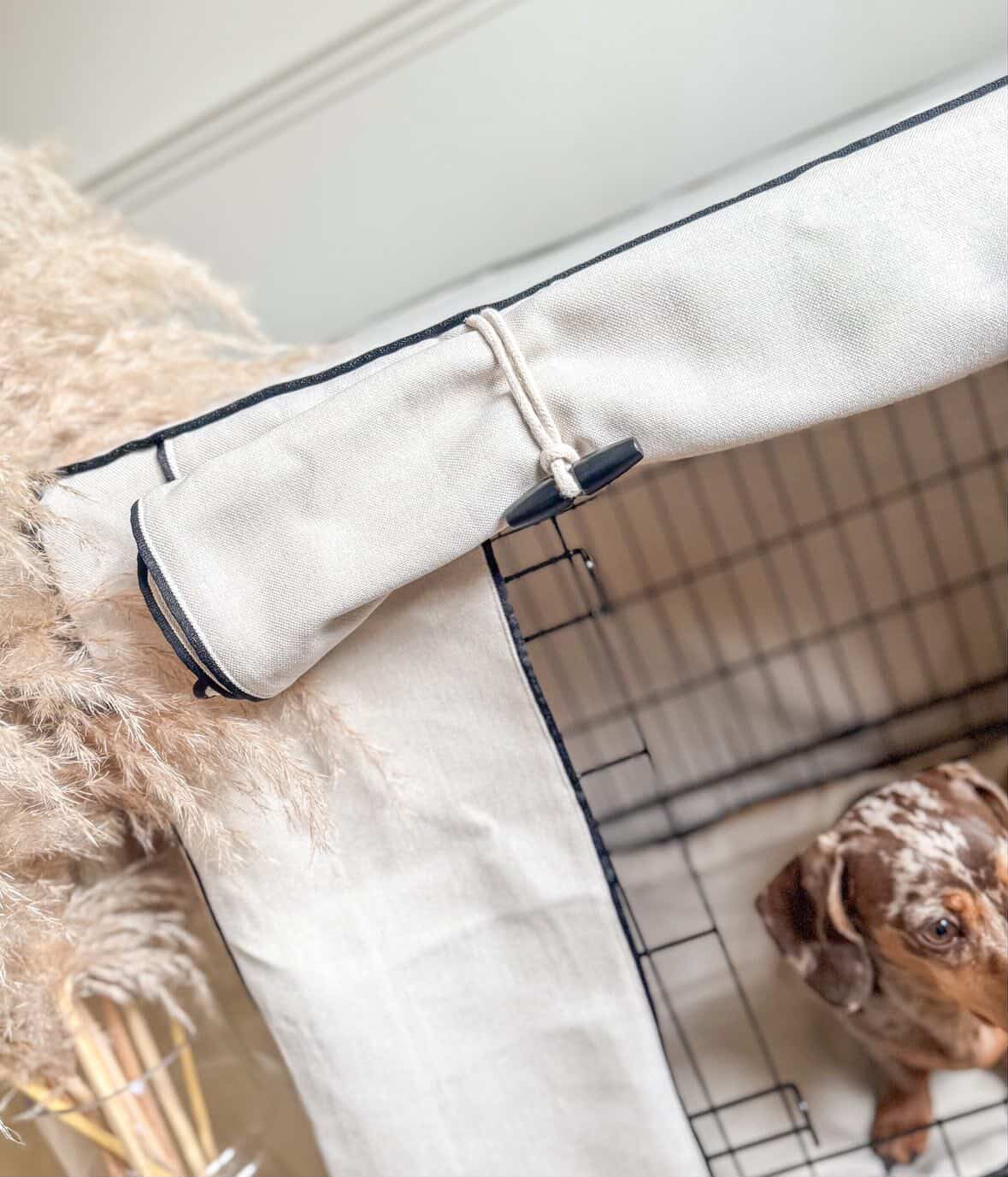 Ivory Monochrome Dog Crate Cover - Ivory
