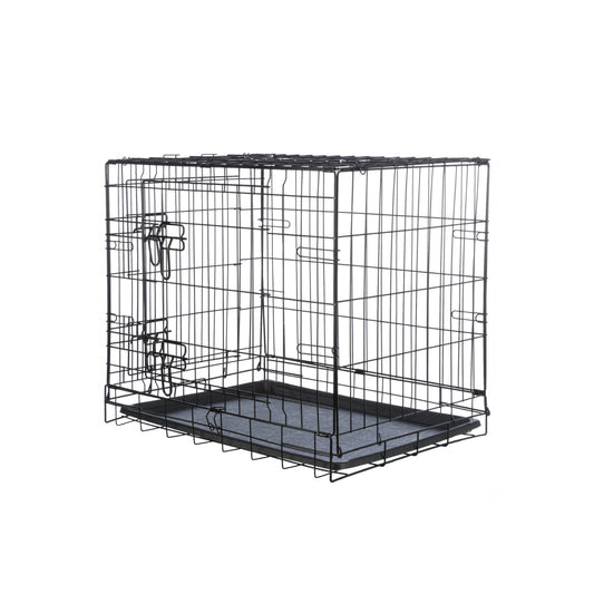 Cozy Black Dog Crate – 24”, 30”, 36” Metal Crate for Puppies & Small to Medium Dogs